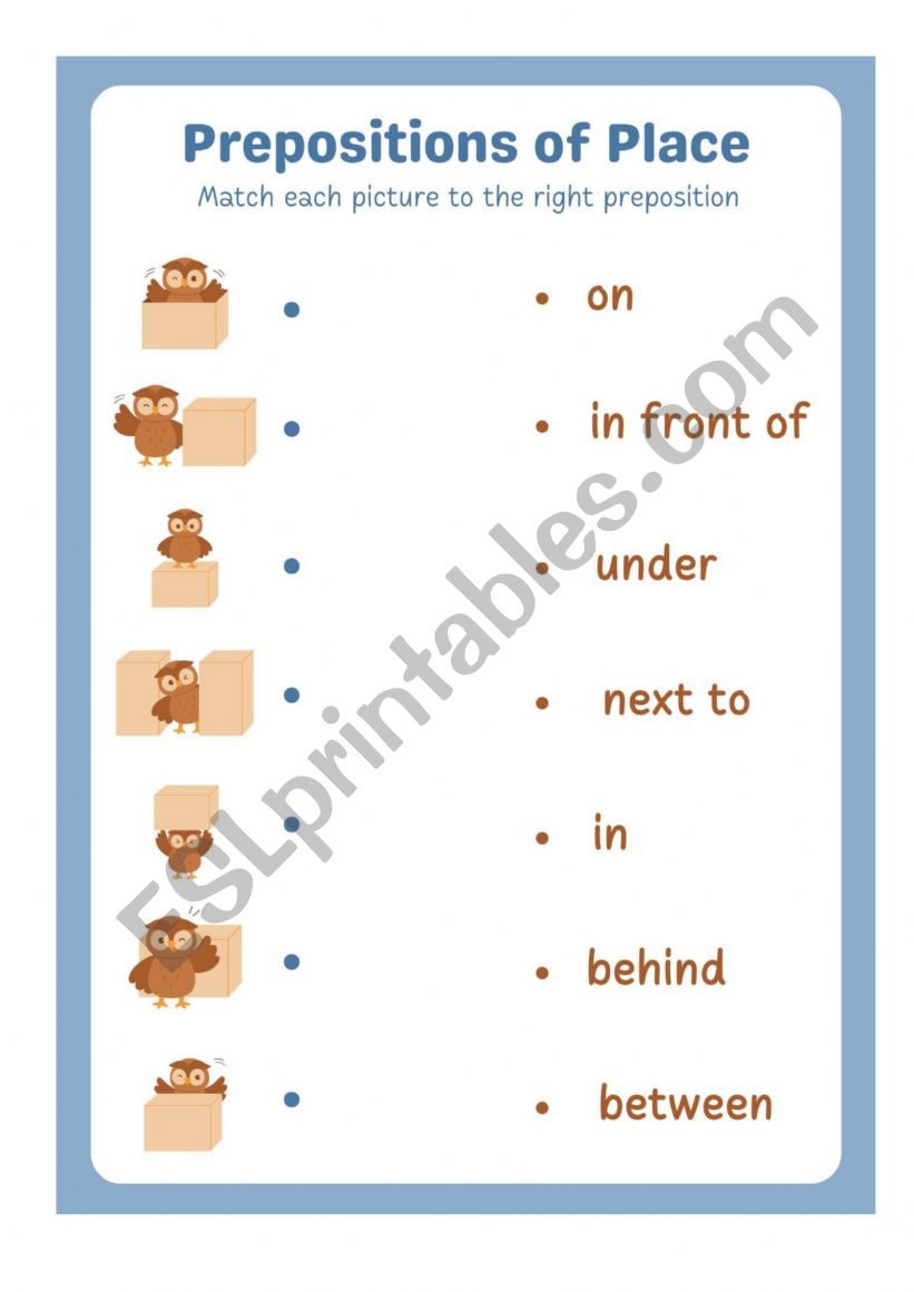 PREPOSITIONS worksheet