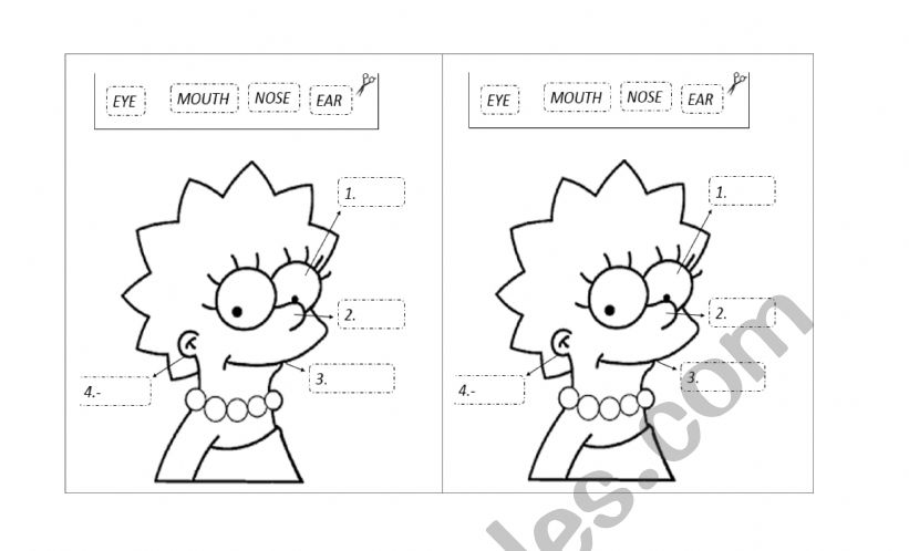 MY FACE-LIZA SIMPSONS worksheet
