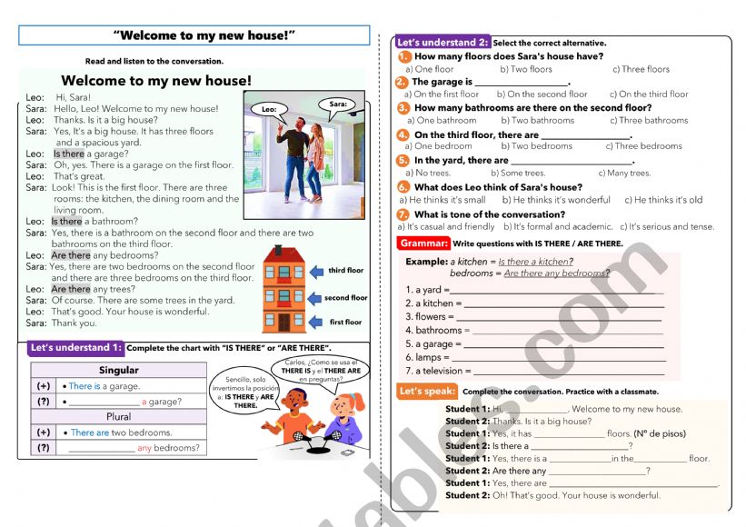 welcome my house worksheet