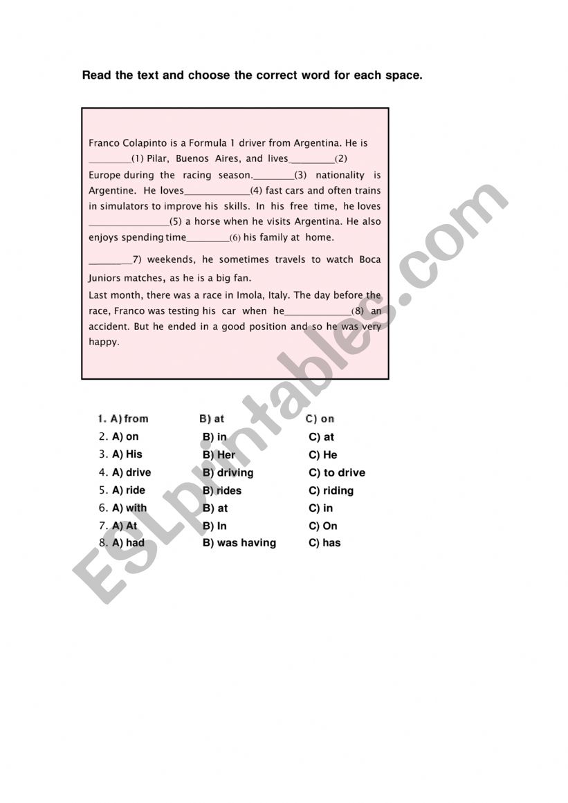 FRANCO COLAPINTO worksheet