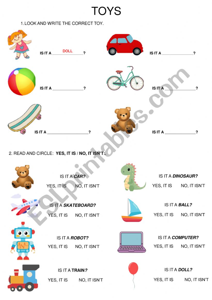 Toys - Is it a ...? worksheet