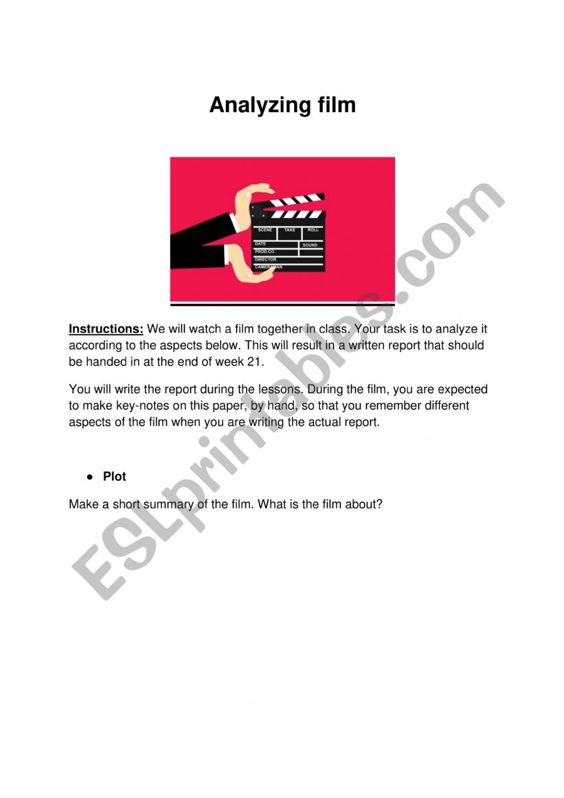 Analyzing film: Cast Away worksheet