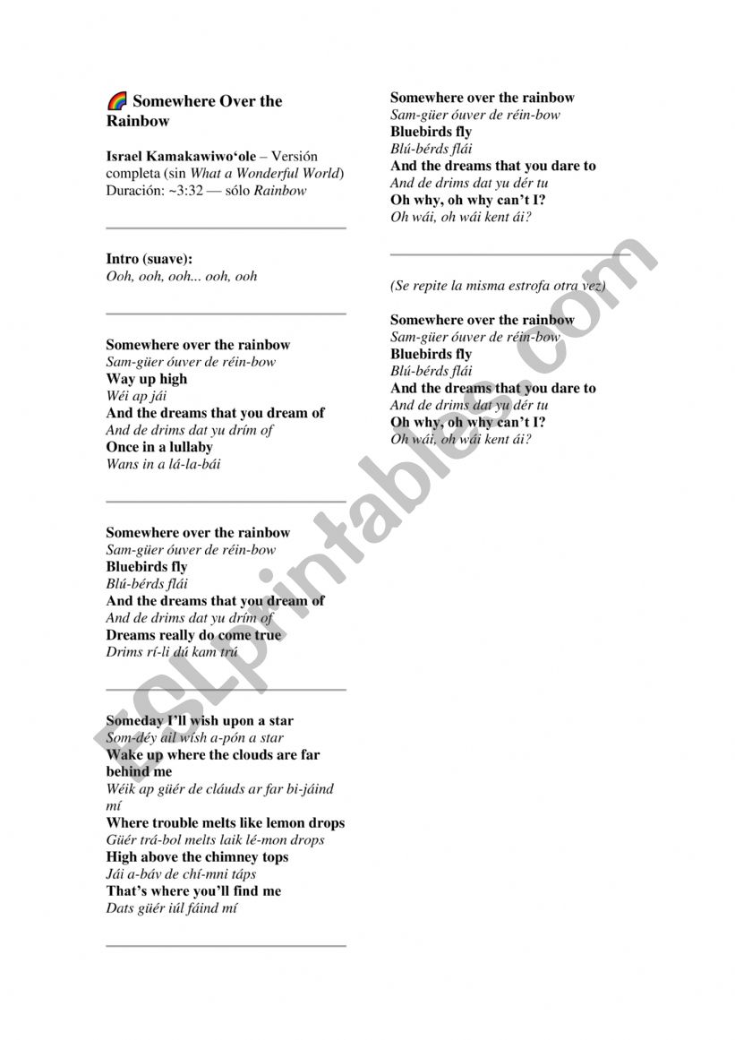 practice a song  worksheet