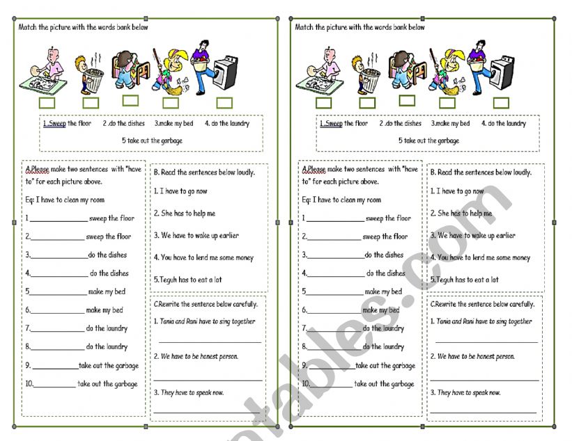 ENQUIRY worksheet