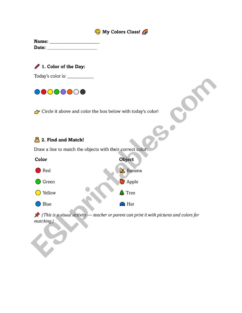 My Colors worksheet