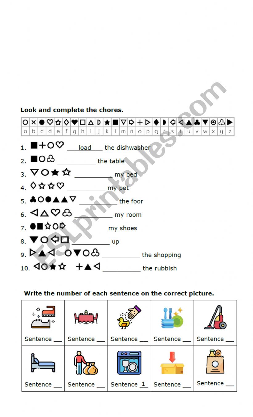 Working hard worksheet