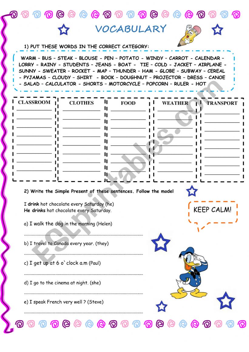 Simple Present worksheet