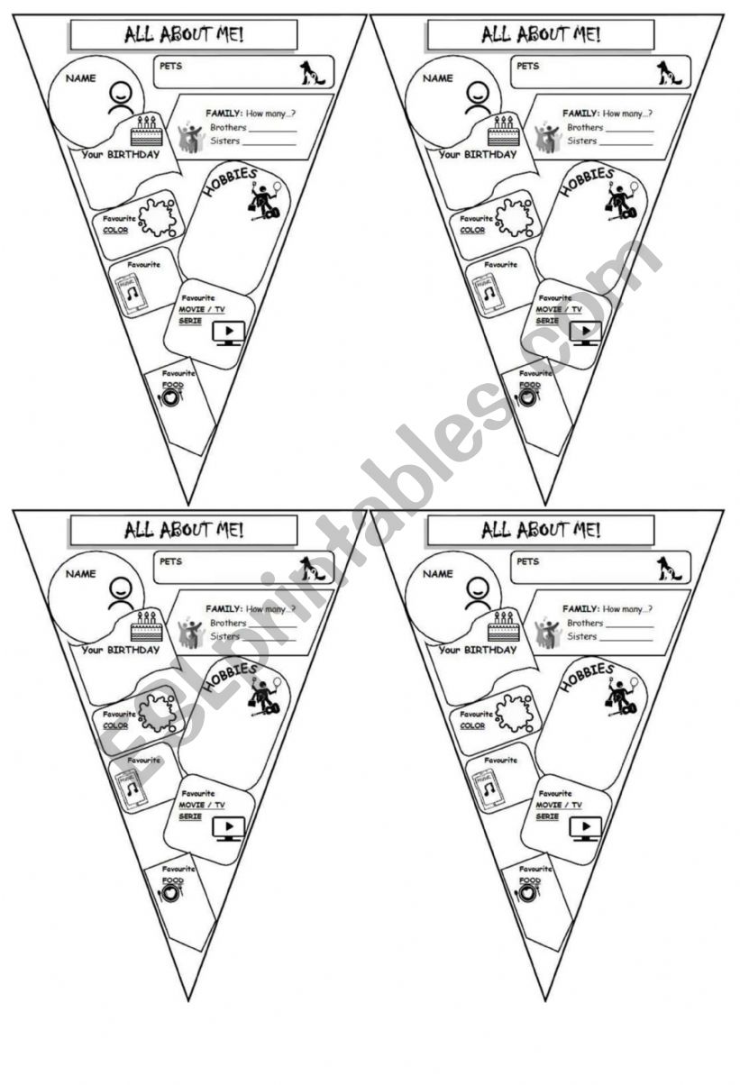 All about me worksheet