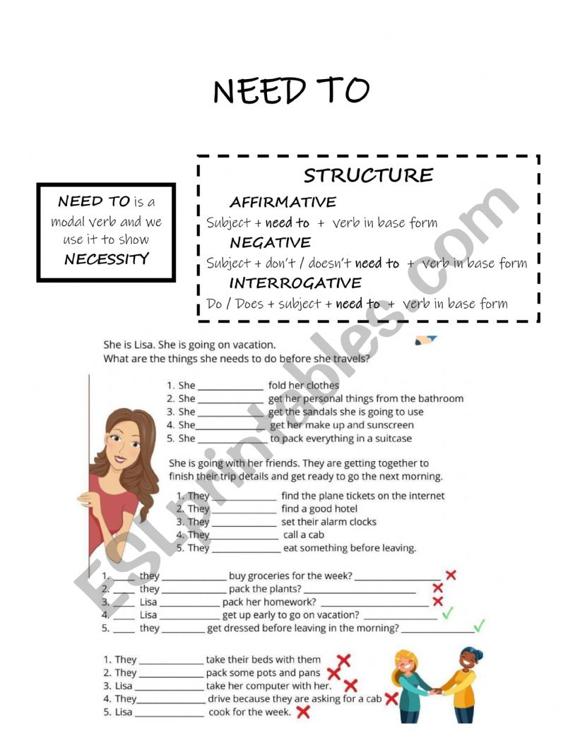 NEED TO worksheet