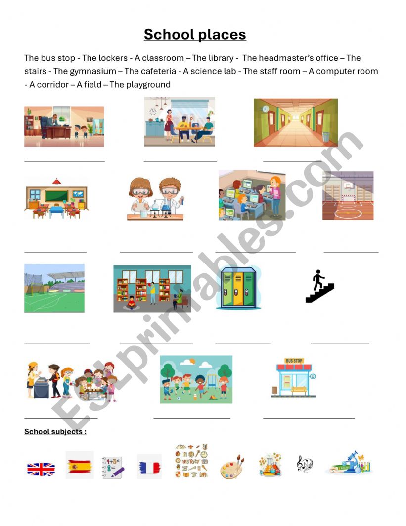 School places and school subjects
