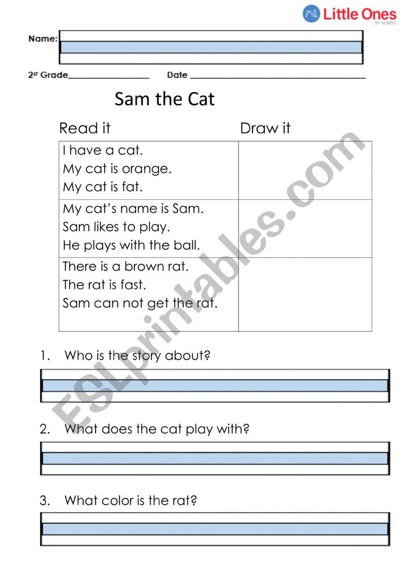 Sam the Cat worksheet