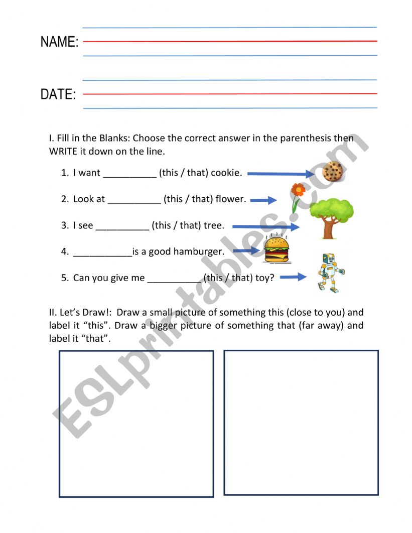 This is and That is worksheet