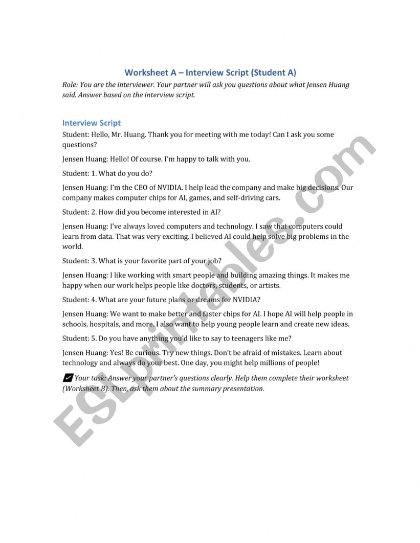 Interview script with Jenson Huang