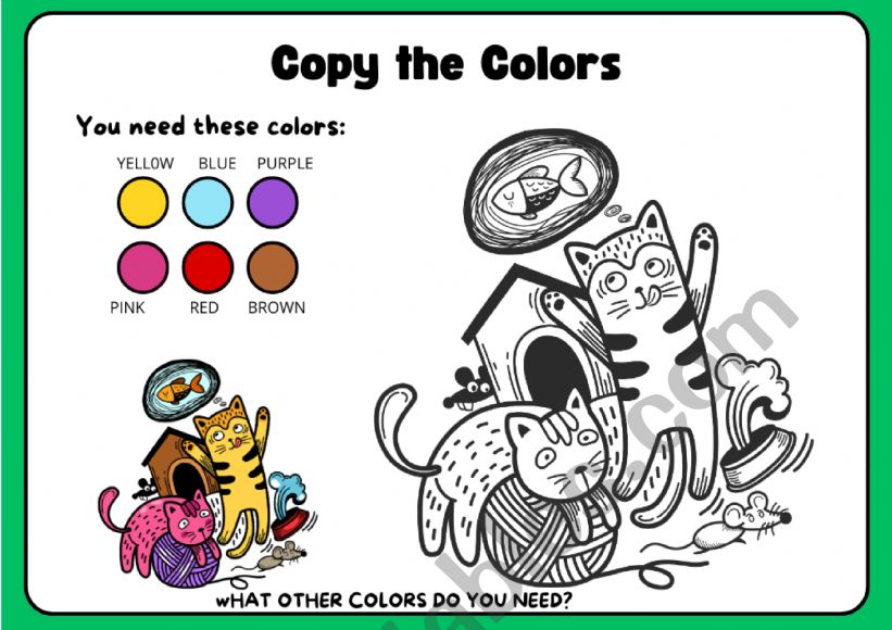 COLOR THE PICTURE worksheet