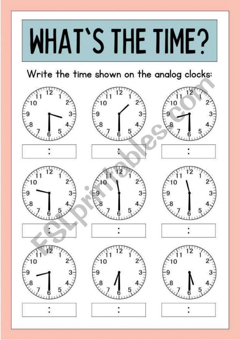 What time  is it? worksheet