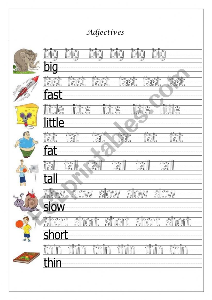 Adjectives worksheet