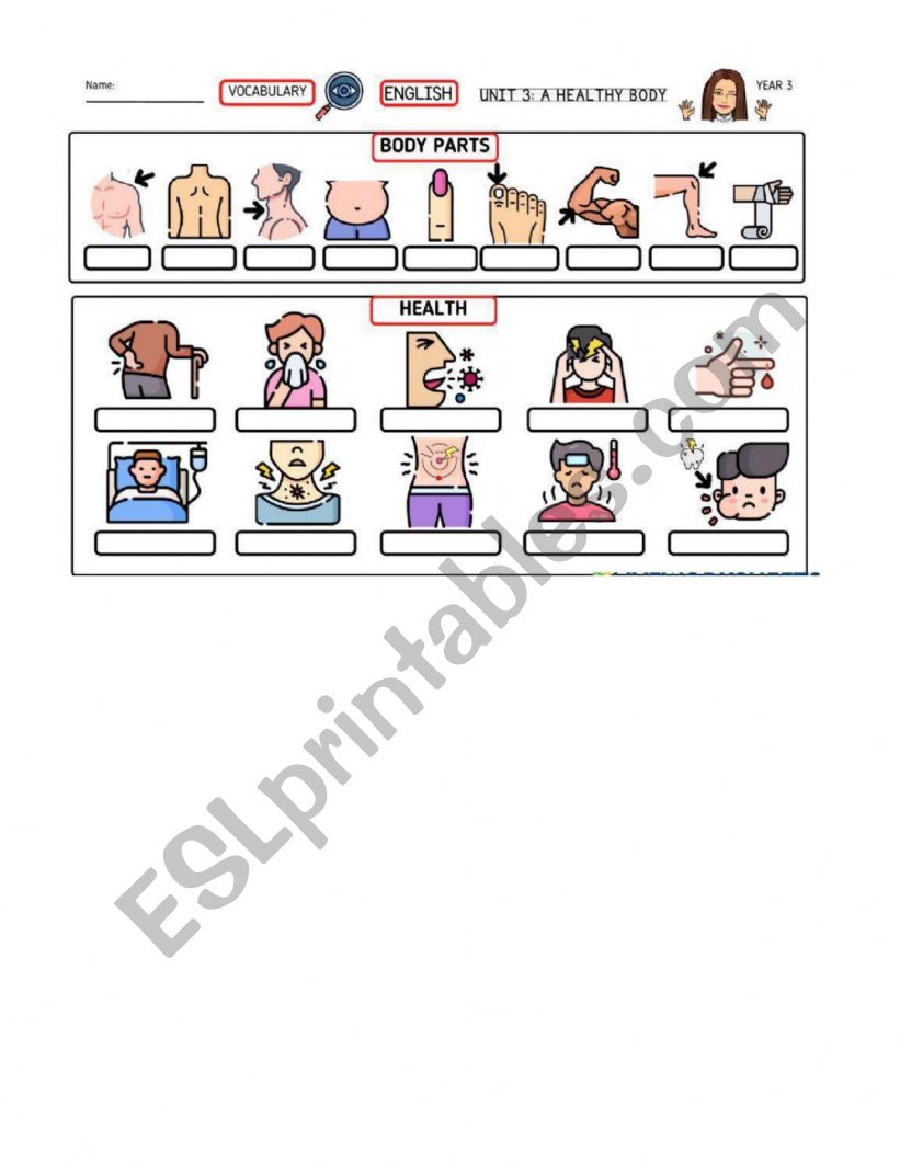 healthy body worksheet