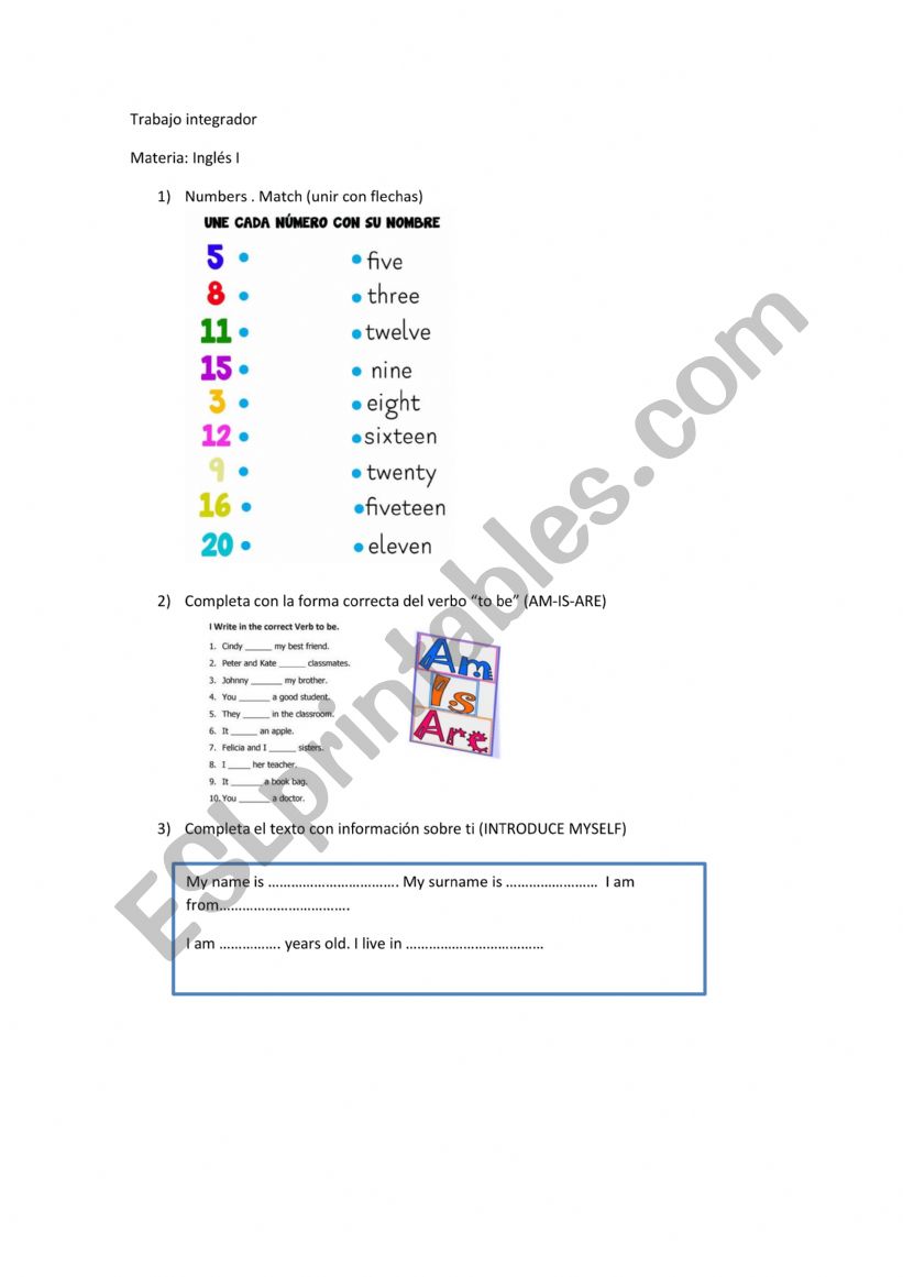 Assigment  worksheet