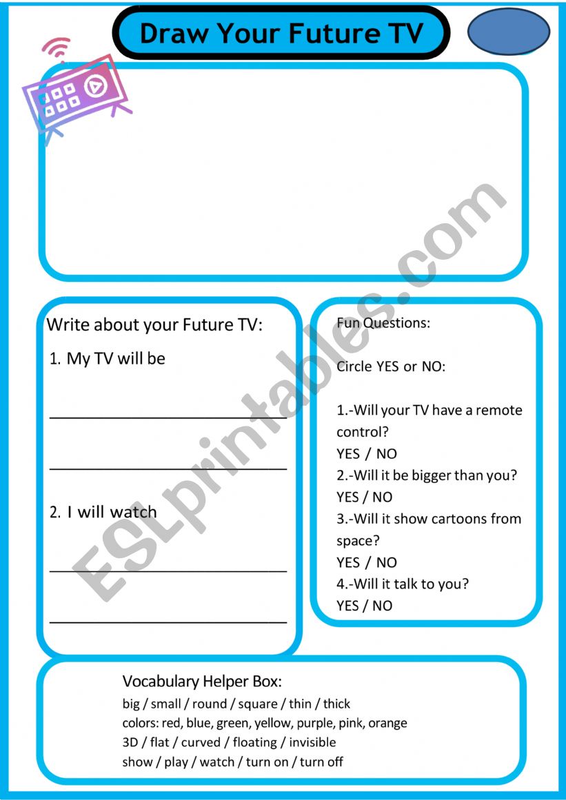 Draw your future TV worksheet
