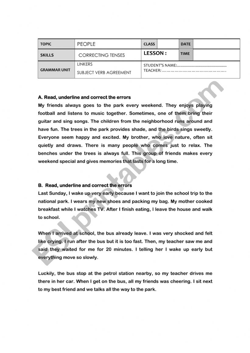 MODULE ESL 1 worksheet