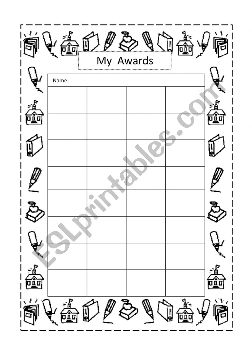 my awards worksheet