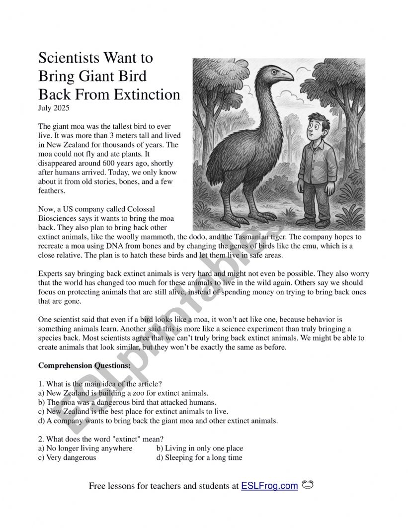Scientists Want to Bring Giant Bird Back From Extinction