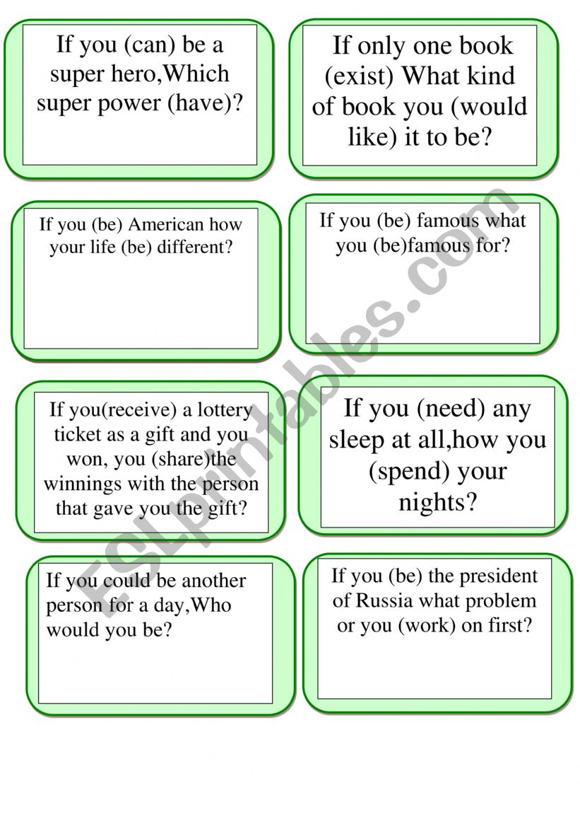 second conditional worksheet