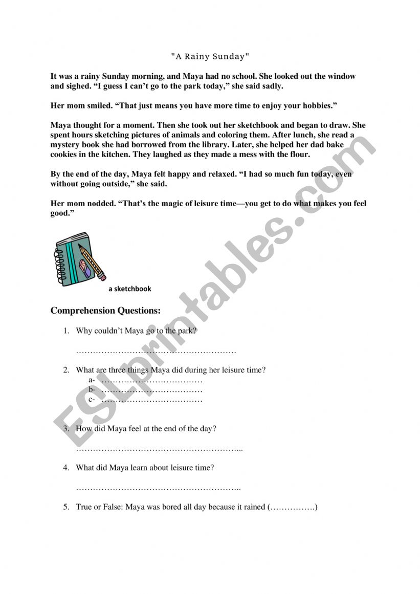 story based reading comprehension
