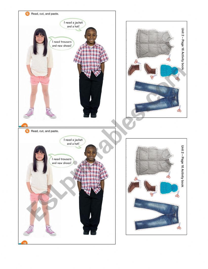 clothes worksheet