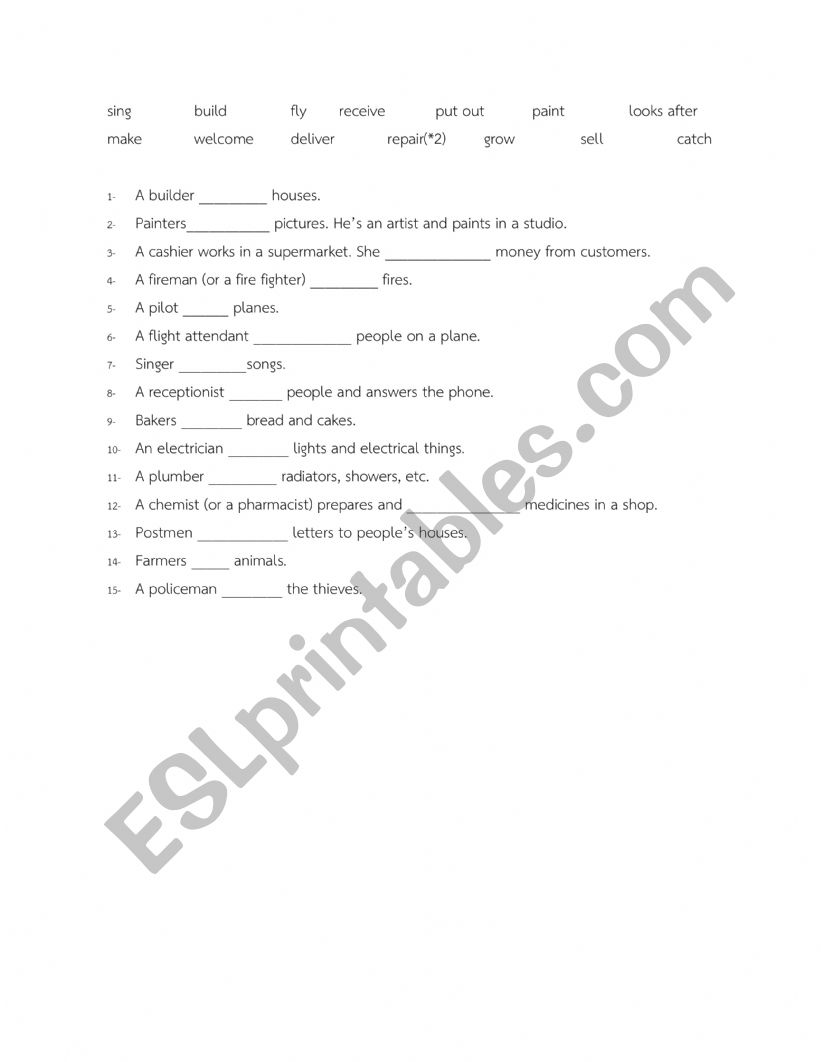 Job worksheet