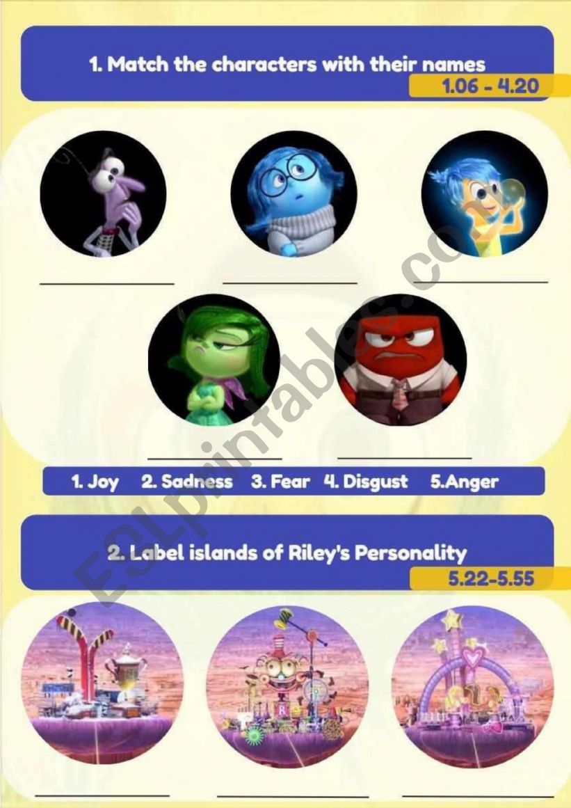 Inside out  worksheet