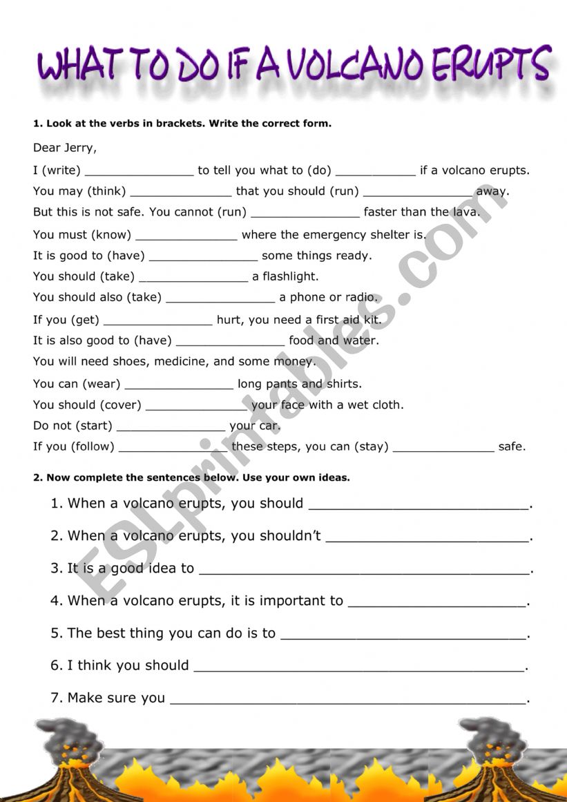 What to Do if a Volcano Erupts (A1)
