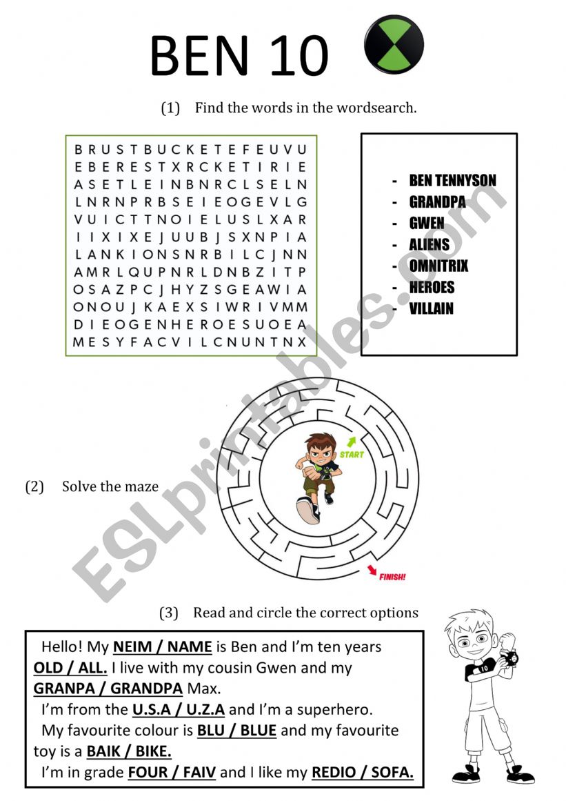 Ben 10 Worksheet worksheet Ben 10 Worksheet worksheet