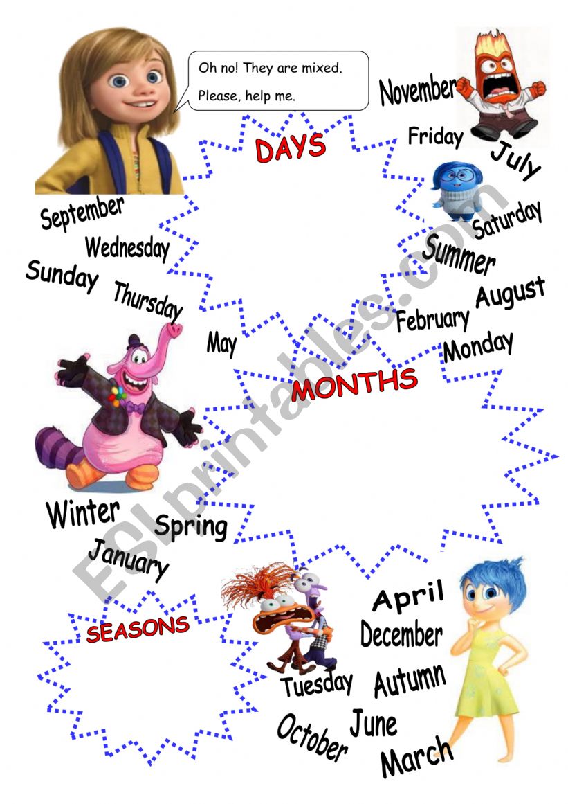 DAYS MONTHS SEASONS  worksheet