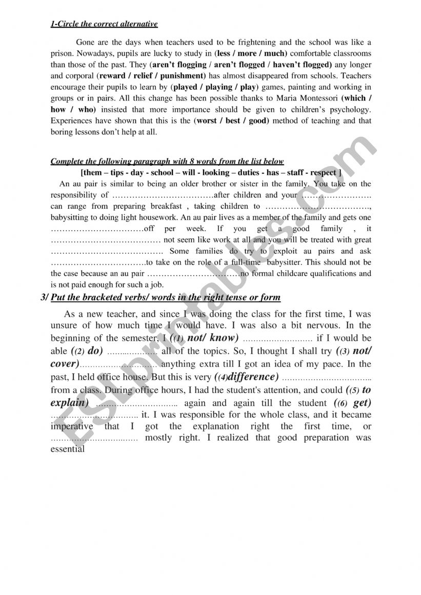 consolidation first year secondary education