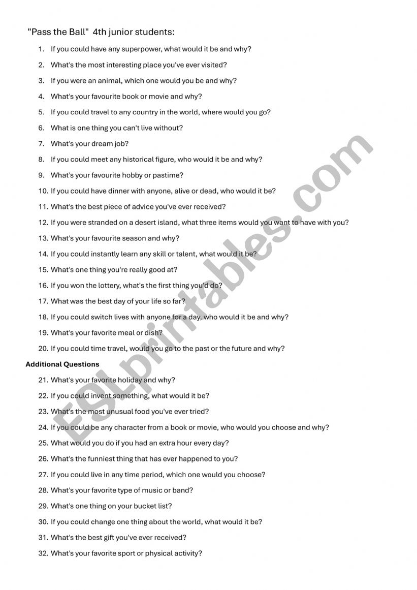 Icebreaking Activity Conditionals