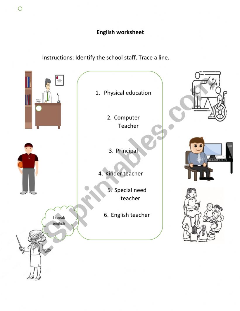 School staff worksheet