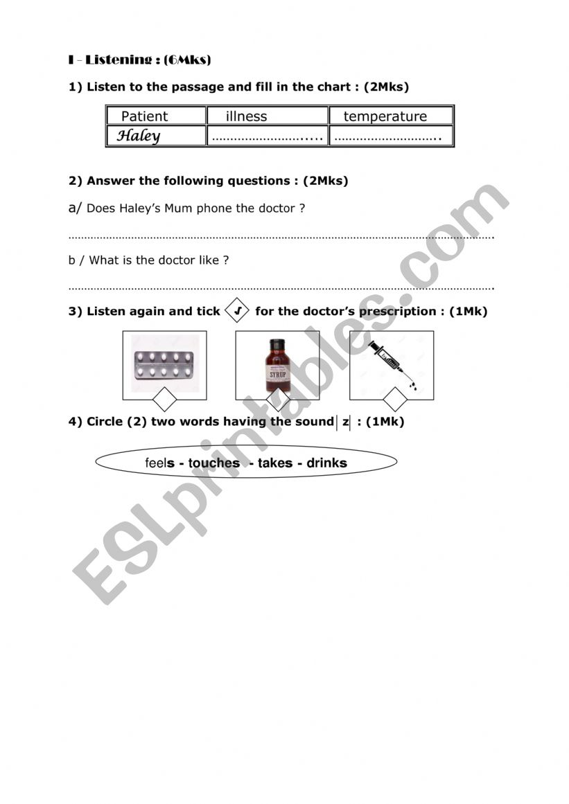 7th form listening worksheet