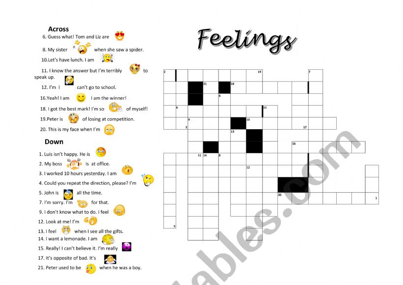 Feelings worksheet