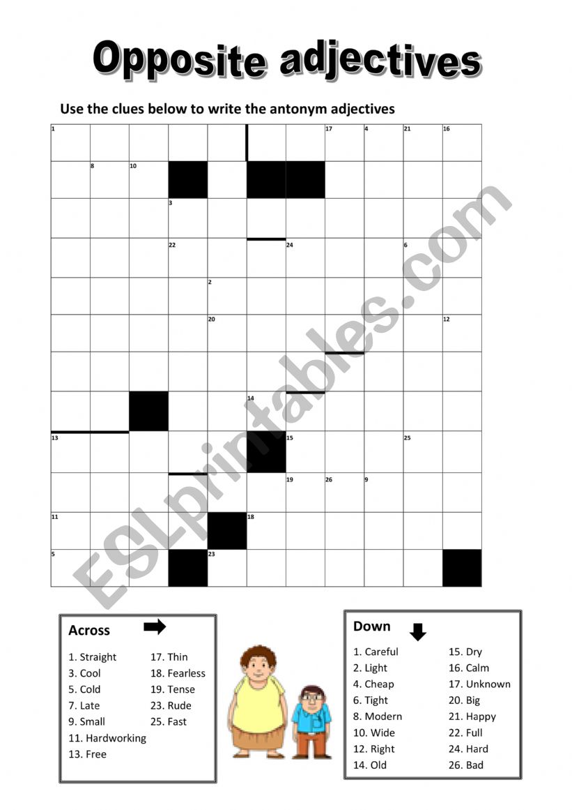 Opposite adjectives 1 worksheet