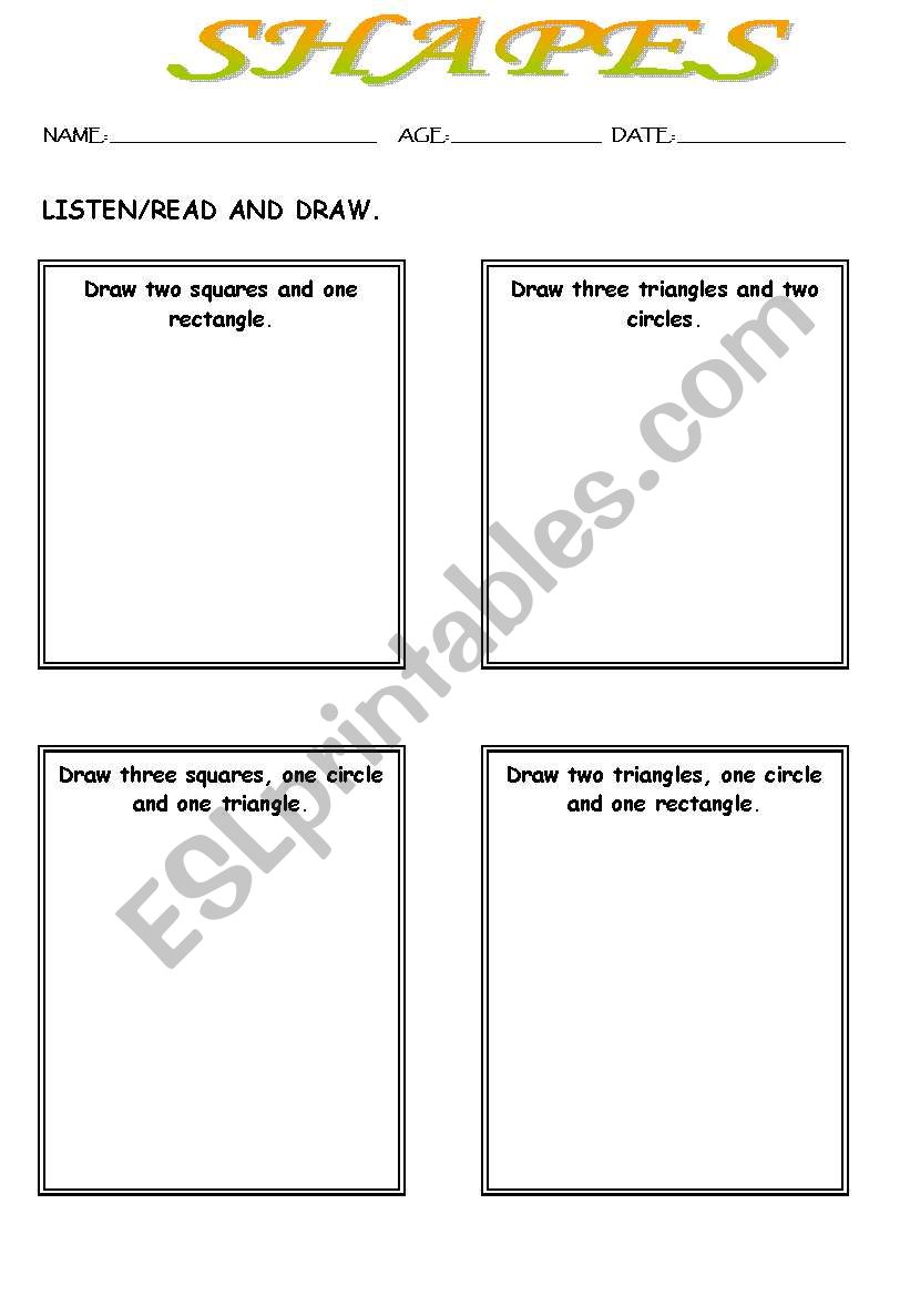 shapes worksheet