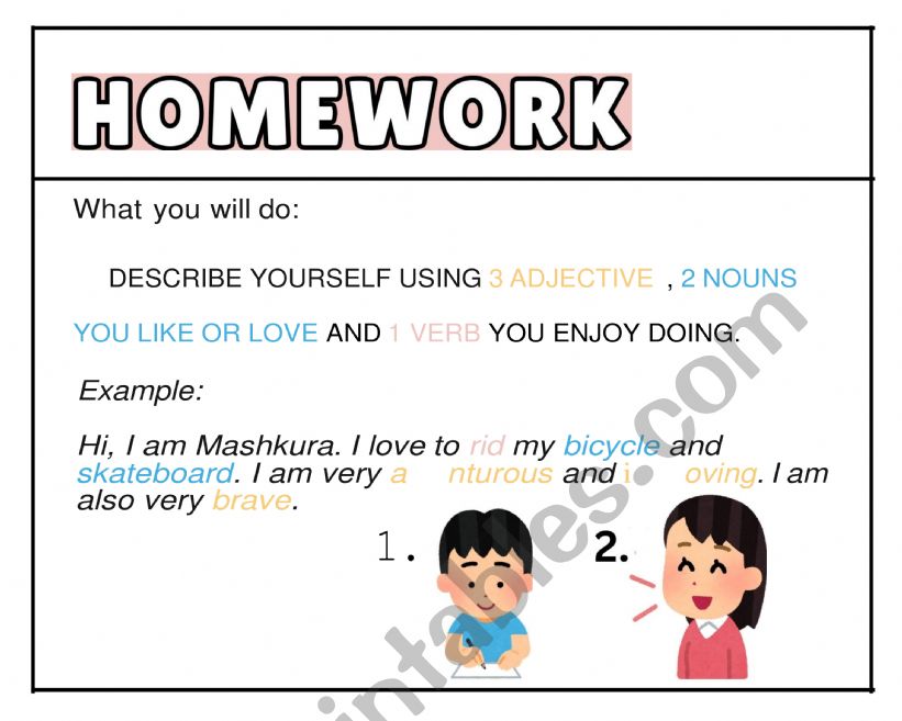 Parts of Speech assessment worksheet