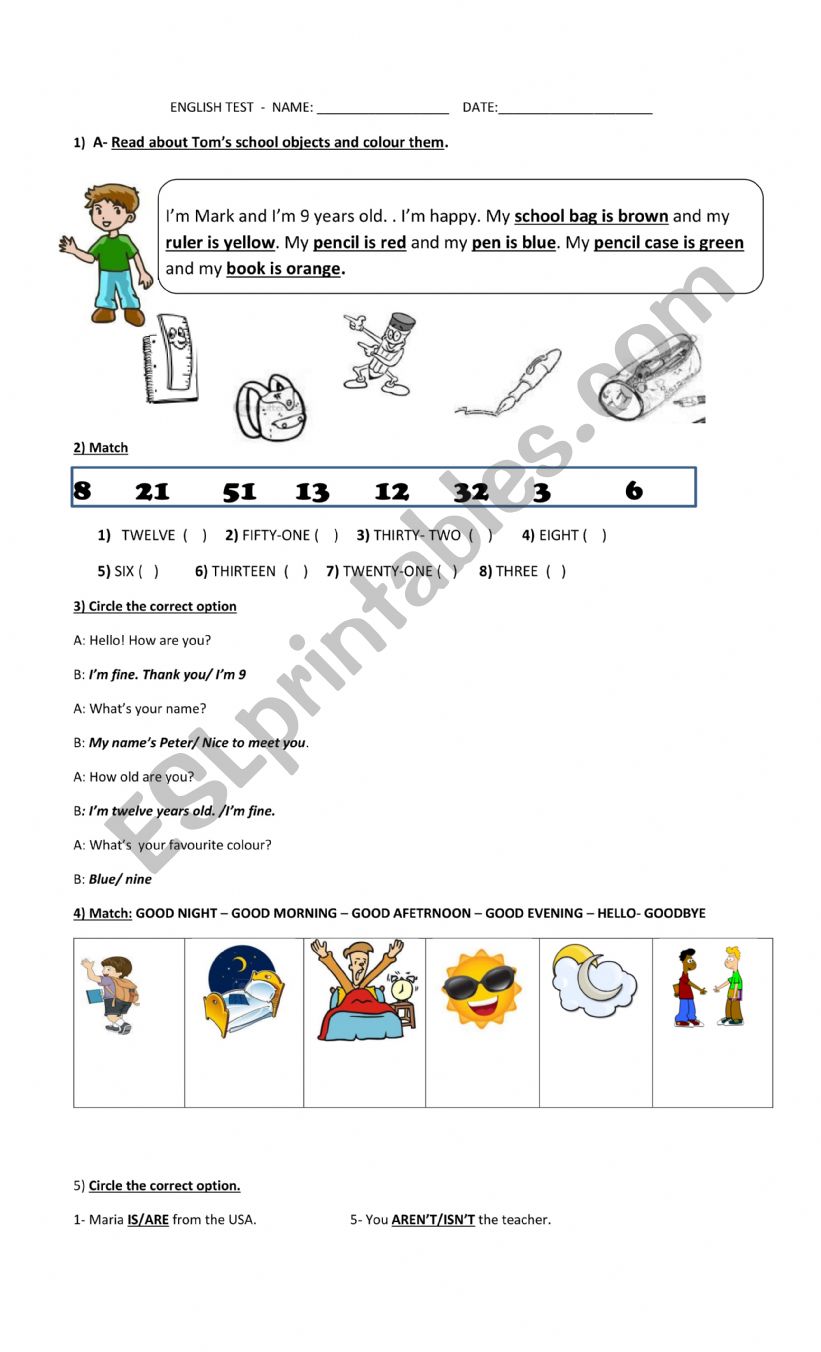 Test worksheet