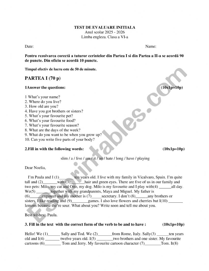 TEST INITIAL worksheet