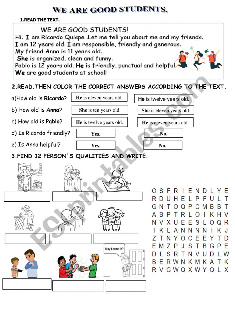 WE ARE GOOD STUDENTS worksheet