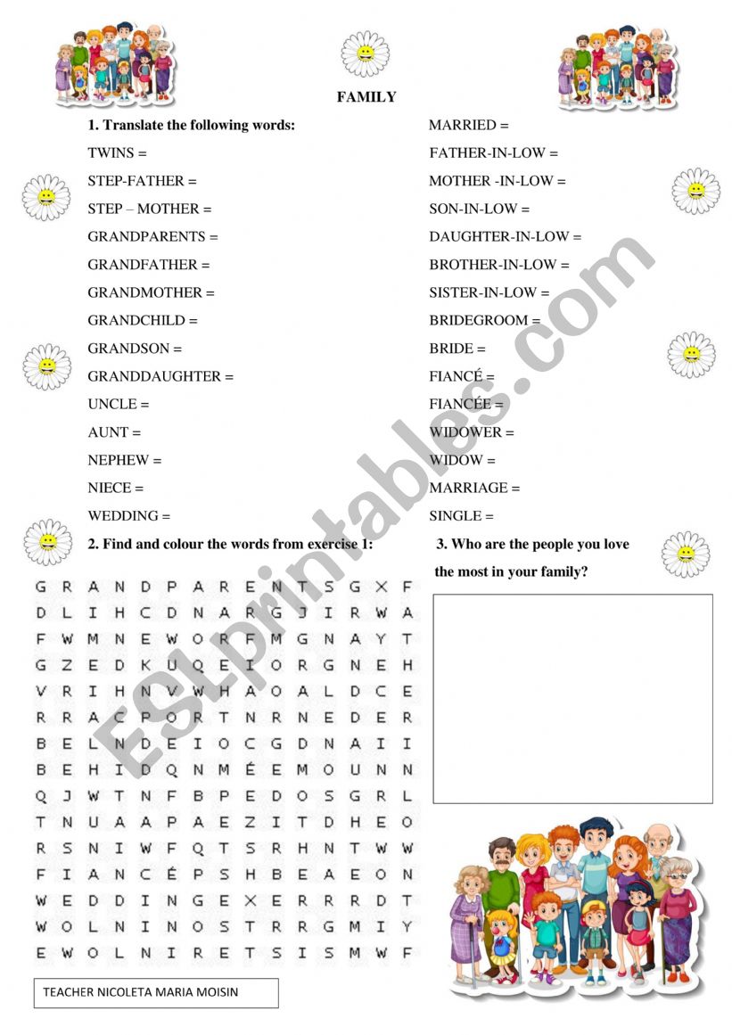 MY FAMILY  worksheet