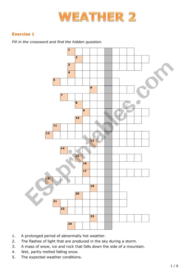Weather 2 worksheet