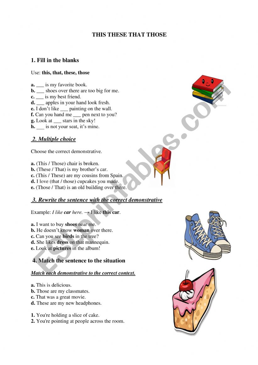 DEMONSTRATIVE worksheet