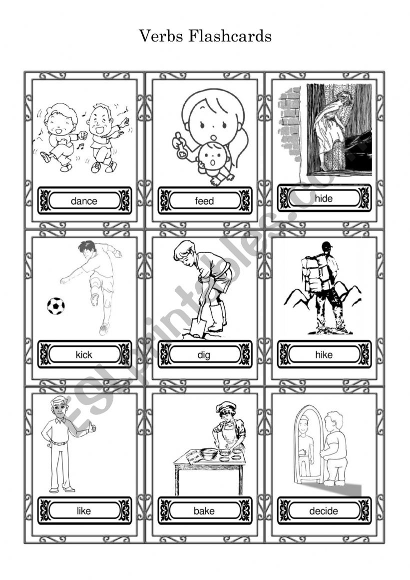 Verbs Flashcards worksheet