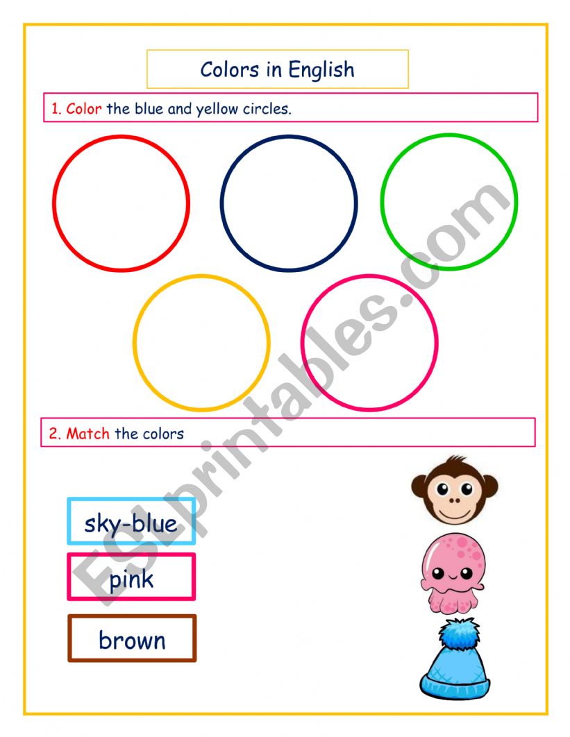 Colours worksheet